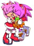  amy_rose anthro black_nose boots bracelet clothing duo eyes_closed female footwear gloves hair hairband hedgehog hug jewelry mammal past_meets_present pink_hair rosy_the_rascal short_hair smsskullleader sonic_(series) sonic_cd square_crossover video_games 