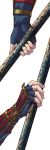  absurdres arm_guards arms fingerless_gloves gloves higami_akabane highres male_focus nihongou nihongou_(touken_ranbu) polearm solo touken_ranbu weapon 