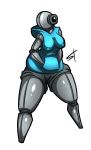  2018 big_breasts breasts camera clothed clothing digital_media_(artwork) female hi_res hoodie humanoid machine nipples not_furry robot shorts solo standing standing_tough thick_thighs voluptuous wide_hips 