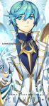  ainchase_ishmael aqua_eyes aqua_hair arm_at_side arme_thaumaturgy_(elsword) bangs blue_eyes character_name closed_mouth commentary copyright_name elsword eyebrows_visible_through_hair fringe_trim frown gloves glowing gold_trim hair_between_eyes jacket light_particles looking_at_viewer male_focus orb outstretched_hand pika_(kai9464) romaji_commentary solo spread_fingers upper_body vest watermark web_address white_gloves white_jacket white_vest 