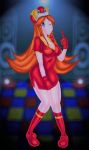  animated blue_eyes dancing disco dress jammed_dress mona_(warioware) orange_hair pocky slinky_dress tagme tight_dress warioware 