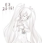  2016 black_hair breasts crash_bandicoot crash_bandicoot_(character) crying death_stranding drawfag electronic_entertainment_expo hand_print medium_breasts neptune_(series) noire norman_reedus nude parody twintails 