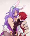  2girls animal_ears blush breasts bunny_ears bunny_girl bunny_tail bunnysuit camilla_(fire_emblem_if) chin_lift commentary english_commentary fire_emblem fire_emblem_if hinoka_(fire_emblem_if) image_sample multiple_girls pantyhose tail tumblr_sample yuri 