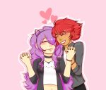  alternate_costume animal_ears camilla_(fire_emblem_if) cat_ears closed_eyes commentary english_commentary fire_emblem fire_emblem_if heart hinoka_(fire_emblem_if) holding_hands multiple_girls purple_hair red_hair smile yuri 