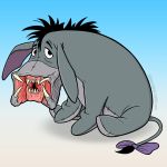  crossover disney donkey ed_harrington eeyore equine feral mammal nightmare_fuel open_mouth predator_(franchise) simple_background solo teeth what what_has_science_done why winnie_the_pooh_(franchise) 