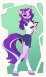  2018 anthro anthrofied blue_eyes clothing digital_media_(artwork) equine eyewear female friendship_is_magic glasses hair hi_res holding_object horn looking_at_viewer mammal multicolored_hair multicolored_tail my_little_pony school_uniform smile solo starlight_glimmer_(mlp) two_tone_hair underwear unicorn uniform upskirt yakovlev-vad 