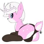  2018 alpha_channel antlers brevis_(mranthony2) bulge cervine clothed clothing equine fan_character feral friendship_is_magic girly hi_res horn horse hybrid legwear looking_at_viewer lying male mammal mranthony2 my_little_pony original_species pony simple_background socks solo straps transparent_background 