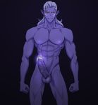  1boy abs erection looking_at_viewer lotor_(voltron) male_focus muscle nude penis presenting purple_skin silver_hair solo spacebaddy tagme voltron voltron:_legendary_defender 