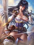  armor ayra_(fire_emblem) breasts fire_emblem fire_emblem_genealogy_of_the_holy_war fire_emblem_heroes nipples pussy speh thighhighs torn_clothes uncensored 