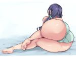  1girl alp ass barefoot feet from_behind hips huge_ass legs long_hair love_live! love_live!_school_idol_project lying panties purple_hair shiny_skin soles solo thick_thighs thighs toujou_nozomi twintails wide_hips 