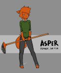  2018 anthro asper_(panzery25) barefoot canine clothed clothing english_text female fox holding_object mammal mop panzery25 signature simple_background solo standing text 