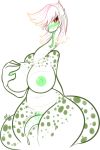  areola big_areola big_breasts blush breast_grab breasts clitoris female gradient_background hair hand_on_breast huge_breasts long_hair looking_at_viewer masturbation pussy pussy_juice red_eyes reptile scalie simple_background sketch snake solo tehbuttercookie thick_thighs tongue tongue_out 