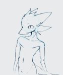  2018 animated animated_png anthro blinking bluedra3 dragon front_view grey_background looking_aside looking_at_viewer loop male navel nude simple_background sketch standing 