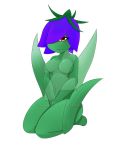  alpha_channel breasts cute deadmeat888 deerrobin eyelashes featureless_breasts female flora_fauna green_skin humanoid kneeling looking_at_viewer monster_girl_(genre) navel not_furry nude plant red_eyes shy signature simple_background solo transparent_background watermark 