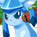  ... beach blue_eyes blue_hair blush censored dialogue diglett furry glaceon hairjob japanese long_hair lowres nintendo paw_print penis png pointless_censoring pokemon poking precum sand shiny sky translation_request tree 