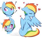  &lt;3 2018 ? absurd_res blue_feathers blush captainpudgemuffin equine eyes_closed feathered_wings feathers female feral friendship_is_magic hair hi_res licking mammal multicolored_hair multicolored_tail my_little_pony open_mouth pegasus pink_eyes rainbow_dash_(mlp) rainbow_hair rainbow_tail simple_background solo tongue tongue_out white_background wings 