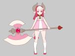  animal_ears bell collar cowgirl dress horns kneehighs loli long_hair nagisa_kurousagi original pink_hair polychromatic red_eyes tail weapon 