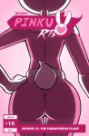  2018 armor boots clothing cover cover_page digital_media_(artwork) female footwear gloves hand_on_hip helmet hi_res lagomorph mammal miscon pinku_(miscon) pose rabbit rabbit_tail rear_view simple_background solo thick_thighs thigh_gap tight_clothing uniform 