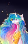  2018 aquagalaxy arthropod butterfly digital_media_(artwork) duo female feral friendship_is_magic hair insect multicolored_hair my_little_pony pink_eyes princess_celestia_(mlp) simple_background 