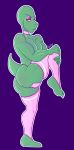  anthro big_butt butt choker clothing dinosaur eyeshadow girly hellabrany legwear makeup male muscular raptor reptile scalie solo solo_focus stockings theropod thick_thighs thigh_highs thong underwear 