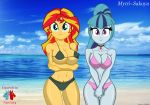  aqua_eyes aqua_hair artist_name bangs bare_arms bare_shoulders beach bikini black_choker blue_skin blue_sky blunt_bangs breast_squeeze breasts choker cleavage closed_mouth cloud cloudy_sky collarbone covered_nipples cowboy_shot crossed_arms curly_hair curvy day equestria_fantasy eyeliner gem green_bikini high_ponytail highres horizon jewelry large_breasts long_hair looking_at_viewer makeup micro_bikini multicolored_hair multiple_girls my_little_pony my_little_pony_equestria_girls my_little_pony_friendship_is_magic mytri-sakuya navel non-anime_related ocean orange_hair orange_skin outdoors own_hands_together pendant personification purple_bikini purple_eyes purple_hair red_hair self_upload sideboob sky smile sonata_dusk standing streaked_hair string_bikini sunset_shimmer swimsuit thigh_gap toned two-tone_hair underboob v_arms wide_hips 