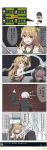  &gt;_&lt; 4koma bandages blood blush brown_hair bullet chinese_commentary comic commentary_request crying girls_frontline green_eyes highres ksg_(girls_frontline) multiple_girls rfb_(girls_frontline) silver_hair speech_bubble translated xiujia_yihuizi 