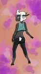  abstract_background backsack balls belly_shirt bovine butt caprine disney from_behind_(disambiguation) girly hooves looking_at_viewer looking_back male mammal pack_street remmy_cormo sossybritches_(artist) yoga_pants zootopia 