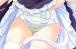  cat_girl diaper dress_lift peeing peeing_self tail thighhighs urine vanilla_(sayori) 