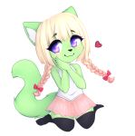  anthro blush clothed clothing feline female fully_clothed fur hair hi_res legwear mammal nyvok sly_mirabella solo stockings 