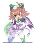  animal_ears black_gloves brown_eyes brown_hair chibi fake_animal_ears fake_tail flipped_hair full_body glasses gloves hyakujuu-ou_golion lion_ears mecha_musume mechanical_tail midori-jishi miyata_(lhr) open_mouth pidge_gunderson round_eyewear smile solo tail voltron:_legendary_defender 