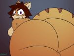  2018 animated anthro big_breasts big_butt breasts brown_fur butt digital_media_(artwork) female fur hair huge_butt jaycee_(miso_souperstar) jiggling looking_at_viewer looking_back loop mammal miso_souperstar mustelid nude otter rear_view side_boob simple_background smile solo thick_thighs voluptuous wide_hips 