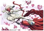  &lt;3 bow_(weapon) canine caprine feathered_wings feathers female hooves kindred_(lol) lamb_(lol) league_of_legends loupgarou mammal mask ranged_weapon riot_games sheep video_games weapon wings wolf 