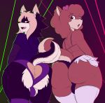  anthro big_butt bulge butt canine clothed clothing desi dog duo entwined_tails girly hairclip hi_res looking_back male mammal open_mouth rear_view switch_(pakobutt) teeth thecon tongue 