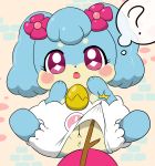  2018 ? absurd_res anthro anus blush canine clothed clothing clothing_lift cocotama cub eyelashes female hi_res himitsu_no_cocotama kanna_(cocotama) looking_at_viewer mammal open_mouth panties pussy semi-anthro solo spread_legs spreading stick tatwuyan thought_bubble tongue torn_clothing underwear unseen_character young 