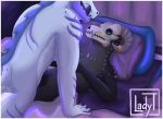  2018 anthro blush claws digital_media_(artwork) dragon duo hi_res horn lady-t_(artist) male male/male monster nude open_mouth scalie smile teeth tongue 