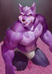  2018 abs anal anal_penetration anthro biceps black_nose canine clothed clothing digital_media_(artwork) fur hi_res male mammal muscular muscular_male pecs penetration simple_background tentacles topless wball wolf 