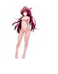  1girl areolae barefoot blue_eyes blush breasts feet female kurosaki_mea long_hair medium_breasts navel nipples no_pussy nude open_mouth red_hair simple_background solo tagme third-party_edit to_love-ru to_love-ru_darkness very_long_hair 