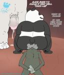  2018 anthro balls bear bunnybara butt cartoon_network charlie_(wbb) cum english_text male male/male mammal overweight overweight_male panda panda_(wbb) penis ralph_(wbb) sitting text we_bare_bears 