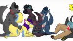 2018 animated anthro big_breasts breasts butt canine cum digital_media_(artwork) dog erection feline female fox fur group group_sex hair humanoid_penis hyena hyperhair kobold lar lion luxray male male/female male/male mammal muscular muscular_male nintendo nipples nude open_mouth oral orgy penetration penis pok&eacute;mon pok&eacute;mon_(species) pussy reptile scales scalie sex simple_background smile tongue tongue_out video_games white_background wolf 
