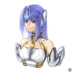  android blue_hair breasts chinese_commentary commentary_request cyborg kos-mos long_hair nyath partial_commentary red_eyes solo xenosaga 