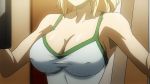  1girl animated animated_gif bare_shoulders blonde_hair bouncing_breasts breasts cleavage female freezing_(series) head_out_of_frame large_breasts long_hair satellizer_el_bridget solo training 