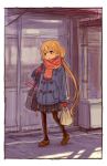  :t bag blonde_hair brown_eyes coat commentary_request full_body futaba_anzu grocery_bag idolmaster idolmaster_cinderella_girls loafers long_hair low_twintails matsuo_yuusuke mittens outdoors pantyhose plastic_bag pleated_skirt scarf shoes shopping_bag shoulder_bag sketch skirt solo stuffed_animal stuffed_bunny stuffed_toy twintails 