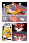  anthro arousal balls bed blush canine clone clothed clothing comic demon dialogue digital_media_(artwork) duo english_text erection eyewear fox frottage glasses hair hat horn humanoid_penis incubus jan lomas magic male male/male mammal nude penis sex text tolok top_hat 