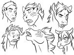  anthro equine horse human jakkal_(artist) male mammal mane pointy_ears scar simple_background snout transformation 