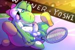  anal anal_masturbation anal_penetration balls blush clothing erection footwear green_yoshi humanoid_penis improvised_dildo improvised_sex_toy lemon_smoothie male mario_bros mario_tennis masturbation nintendo open_mouth penetration penis saliva spread_legs spreading sweat tears tennis_racket tongue video_games yoshi 