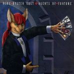  &clubs; &diams; &lt;3 &spades; 2014 5_fingers agents_of_fortune album_cover anthro blue_&ouml;yster_cult canaanchaos cover green_eyes hair holding_object jewelry kangaroo looking_at_viewer mammal marsupial necklace ponytail red_hair solo suit_symbol tarot_cards xtrasis 