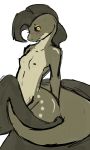  breasts eel female fish flat_chested marine nipples pinup pose sketch slim small_breasts small_brests solo sugarcookiedoe_(artist) tiny_(disambiguation) yellow_eyes 