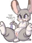  &lt;3 &lt;3_eyes anthro breasts clitoris clothing disney erect_nipples female flat_chested judy_hopps lagomorph mammal nipples panties pixpet presenting presenting_pussy pussy rabbit spread_legs spreading underwear zootopia 