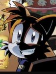  canine comic cropped fox looking_at_viewer male mammal miles_prower nervous official_art reaction_image smile sonic_(series) sweat sweatdrop teeth tongue tracy_yardley 