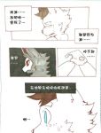  2018 ambiguous_gender anthro blue_eyes canine changed_(video_game) chinese_text comic crying eyes_closed fur lin_(changed) mammal mask meo-糸欧 simple_background tears text translation_request white_background white_fur 